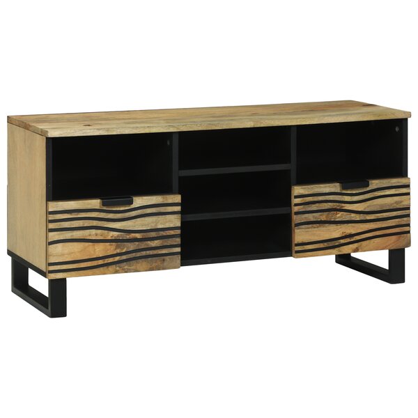vidaXL Meuble TV   100x33.5x46 cm  en bois de manguier massif