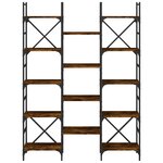 vidaXL Bibliothèque chêne fumé 127 5x28 5x172 5 cm bois d'ingénierie