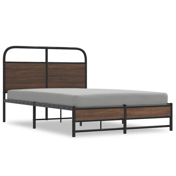 vidaXL Cadre de lit sans matelas 135x190 cm chêne marron