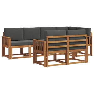 vidaXL Ensemble de canapés d'extérieur 7 Pièces Naturel et Anthracite