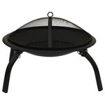 vidaXL Foyer et barbecue avec tisonnier 2 en 1 56x56x49 cm Acier