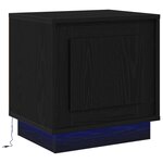 vidaXL Table de chevet avec lumières LED Chêne noir 44x34 5x45 cm