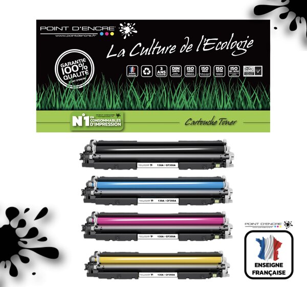 130A / CF350A - NOIR / CYAN / MAGENTA / JAUNE - Grande capacité