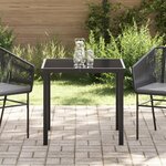 Table de jardin vidaXL Noir 80x80x73 cm en Verre Trempé