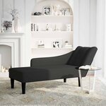 vidaXL Fauteuil long avec accoudoir droit noir velours