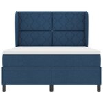 vidaXL Lit à ressorts avec matelas Bleu 140 x 190 cm tissu