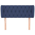 vidaXL Tête de lit avec oreilles Bleu 93x23x78/88 cm Tissu