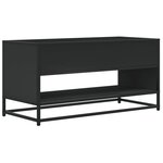 vidaXL Meuble TV noir 91x40x46 cm bois d'ingénierie et métal