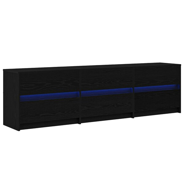 vidaXL Unites TV 2 Pièces Chêne noir 180 x 34 x 50 cm Bois d'ingénierie