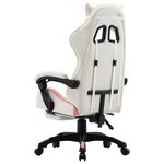 Chaise fauteuil siège pivotante de bureau informatique étude de jeux vidéo et repose-pied Rose et similicuir rose 02_0024224