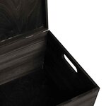 vidaXL Boîte en bois avec couvercle et poignées noir bois pin massif
