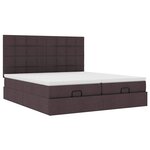 VidaXL Cadre de lit ottoman avec matelas marron foncé 180x200 cm tissu