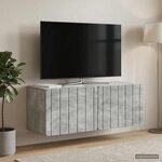 vidaXL Meuble TV mural 78 5 x 31 x 30 cm Gris béton Bois d'ingénierie