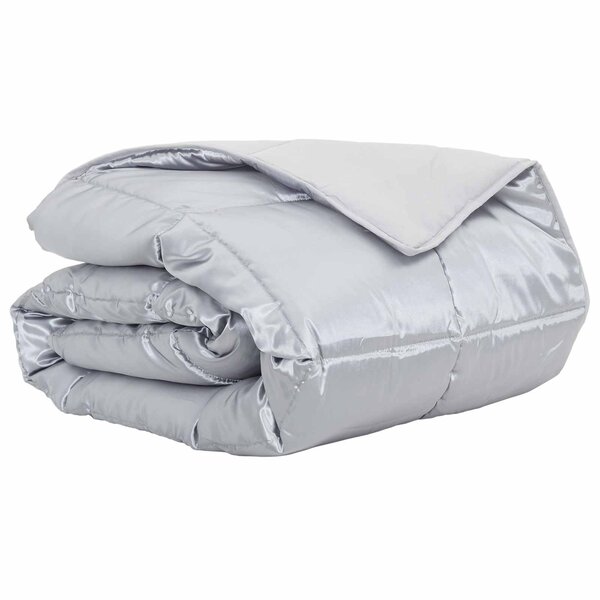 vidaXL Duvet d'été simple Argenté 200 x 200 cm Satin et Microfibre