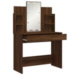 vidaXL Coiffeuse avec lumières LED chêne marron 96x40x142 cm