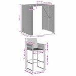 vidaXL Ensemble de bar de jardin 5 Pièces sans coussins gris poly rotin