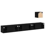 vidaXL Ensemble meuble TV 4 Pièces Chêne noir 80 x 30 x 30 cm