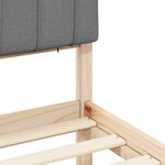 vidaXL Cadre de lit avec tête de lit rembourrée Gris clair 75 x 190 cm