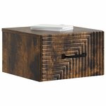 vidaXL Cabinet de chevet mural Chêne fumé 34 5 x 33 x 20 cm