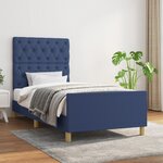 vidaXL Cadre de lit sans matelas bleu 80x200 cm tissu