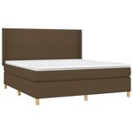vidaXL Sommier à lattes de lit matelas et LED Marron foncé 160x200 cm