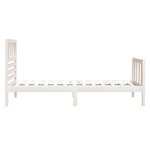 vidaXL Cadre de lit Blanc 75x190 cm Petit simple Bois massif