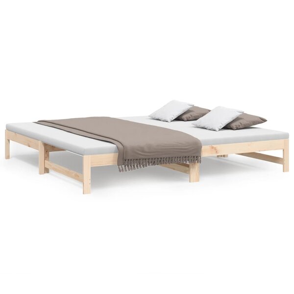 vidaXL Lit coulissant sans matelas 2x(100x200) cm bois de pin massif