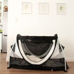 DERYAN Lit d'enfant de voyage escamotable à moustiquaire Crème