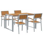 vidaXL Ensemble de salle à manger pour jardin 5 Pièces Gris et marron