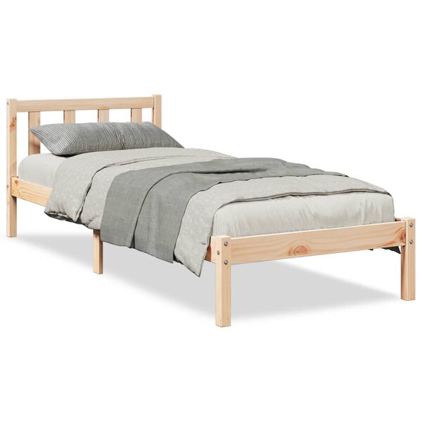 vidaXL Cadre de lit extra long sans matelas 100x210 cm bois massif pin