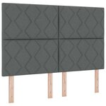 vidaXL Cadre de lit avec tête de lit Gris foncé 160 x 200 cm tissu