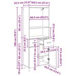 vidaXL Haut Armoire Bois Ancien 69 5 x 32 5 x 180 cm Bois d'ingénierie