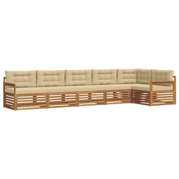 vidaXL Ensemble de canapés d'extérieur 6 Pièces Naturel et Beige