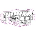 vidaXL Ensemble de canapés d'extérieur 9 Pièces Blanc et noir