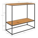 House Nordic Table console avec 2 étagères Avery Chêne et noir