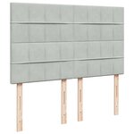 vidaXL Sommier à lattes de lit et matelas Gris clair 140x190cm Velours