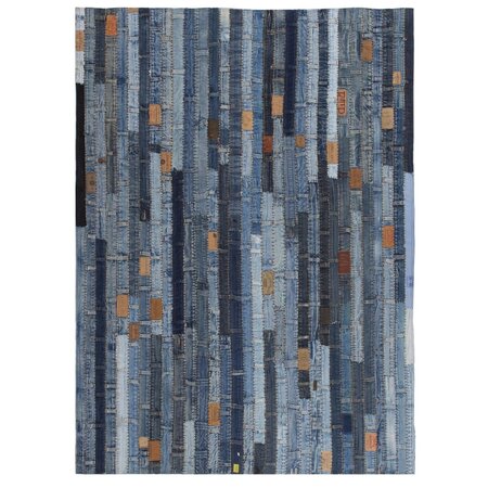 Vidaxl tapis jeans patchwork 80 x 150 cm denim bleu