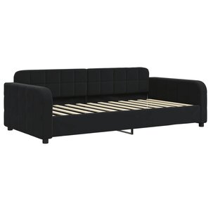vidaXL Lit de repos sans matelas noir 100x200 cm velours