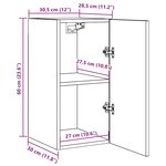 vidaXL Meuble TV chêne artisanal 30 5x30x60 cm bois d'ingénierie