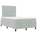 vidaXL Lit à ressorts avec matelas Gris clair 120 x 190 cm Velours