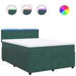 vidaXL Sommier à lattes de lit et matelas Vert foncé 140x190cm Velours