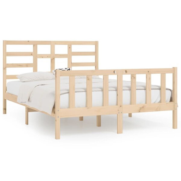 vidaXL Cadre de lit Bois de pin massif 120x200 cm