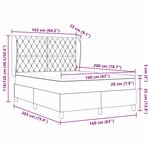 vidaXL Lit ressort avec matelas gris clair 160x200 cm en velours
