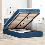 vidaXL Lit ottoman avec matelas et LED bleu 120x190 cm tissu