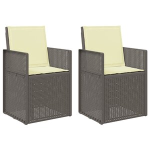 vidaXL Chaises de jardin salle à manger 2 pc Gris clair et Crème PP