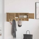 vidaXL Porte-manteau mural avec porte chêne artisanal 80 x 20 x 30 cm