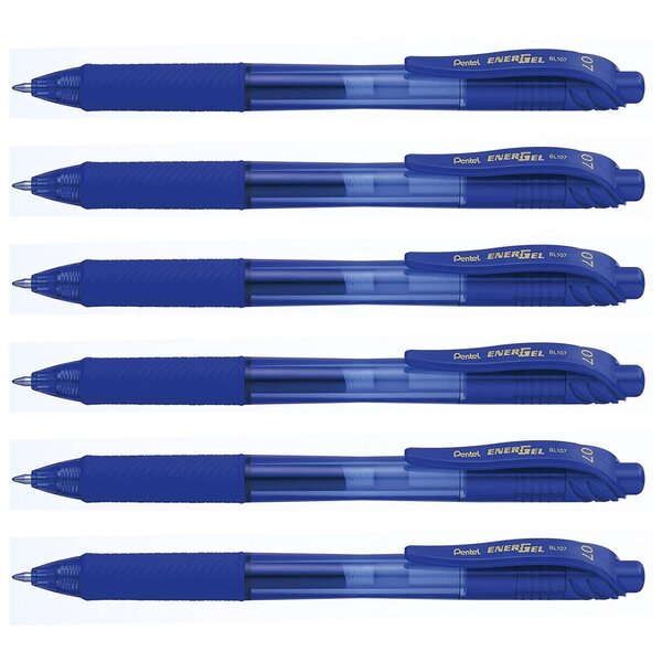 Stylo Roller Encre Gel EnerGel BL107 pointe Métal 0 7 Bleu x 6 PENTEL