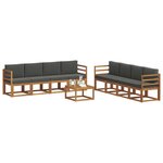 vidaXL Ensemble de canapés d'extérieur 9 Pièces Naturel et Anthracite