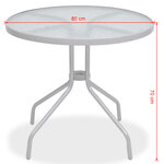 vidaXL Ensemble à manger d'extérieur 6 Pièces Acier et textilène Gris