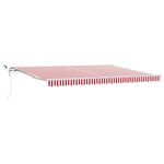 vidaXL Store rétractable automatique LED rayé rouge et blanc 450x300 cm